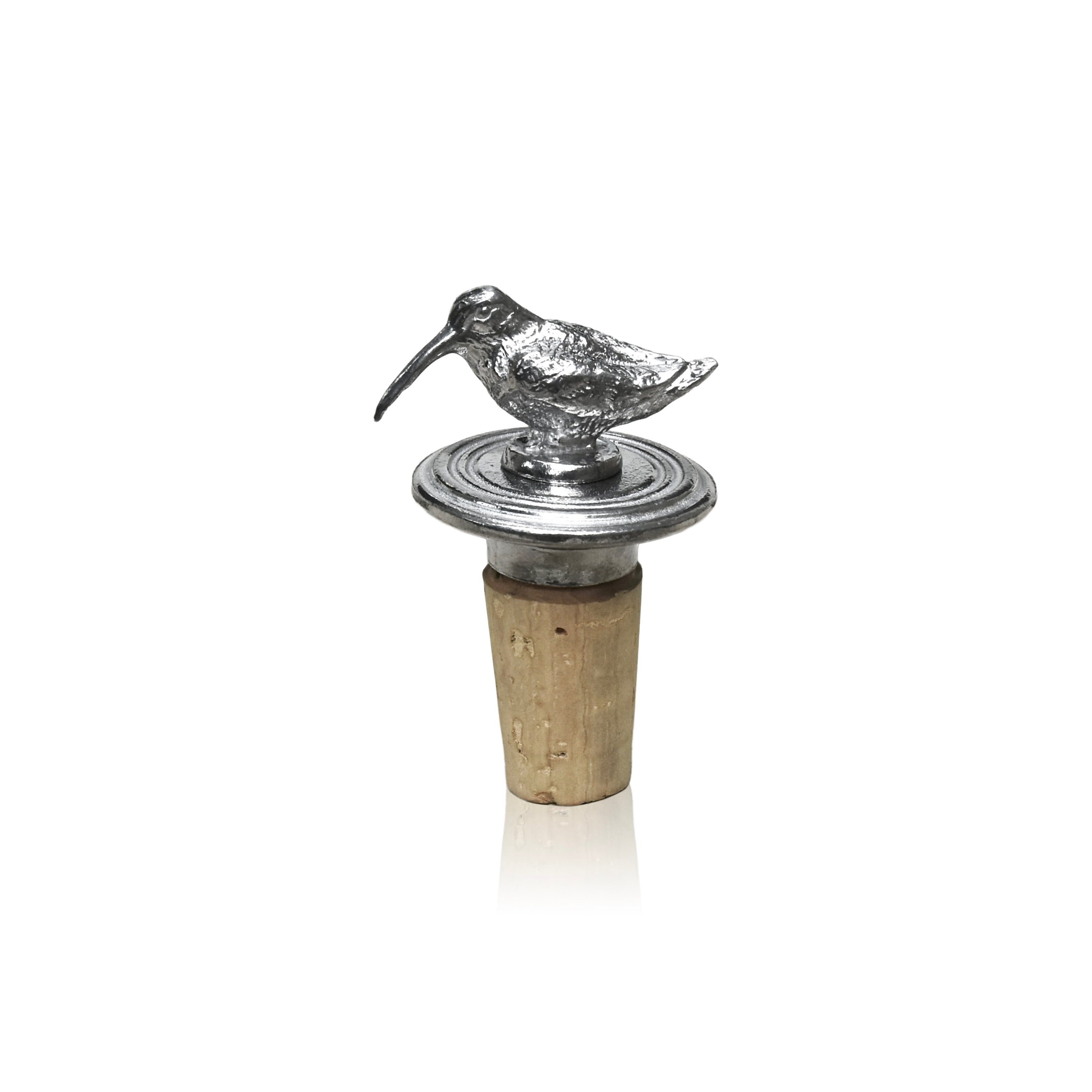 Pewter Woodcock Stopper