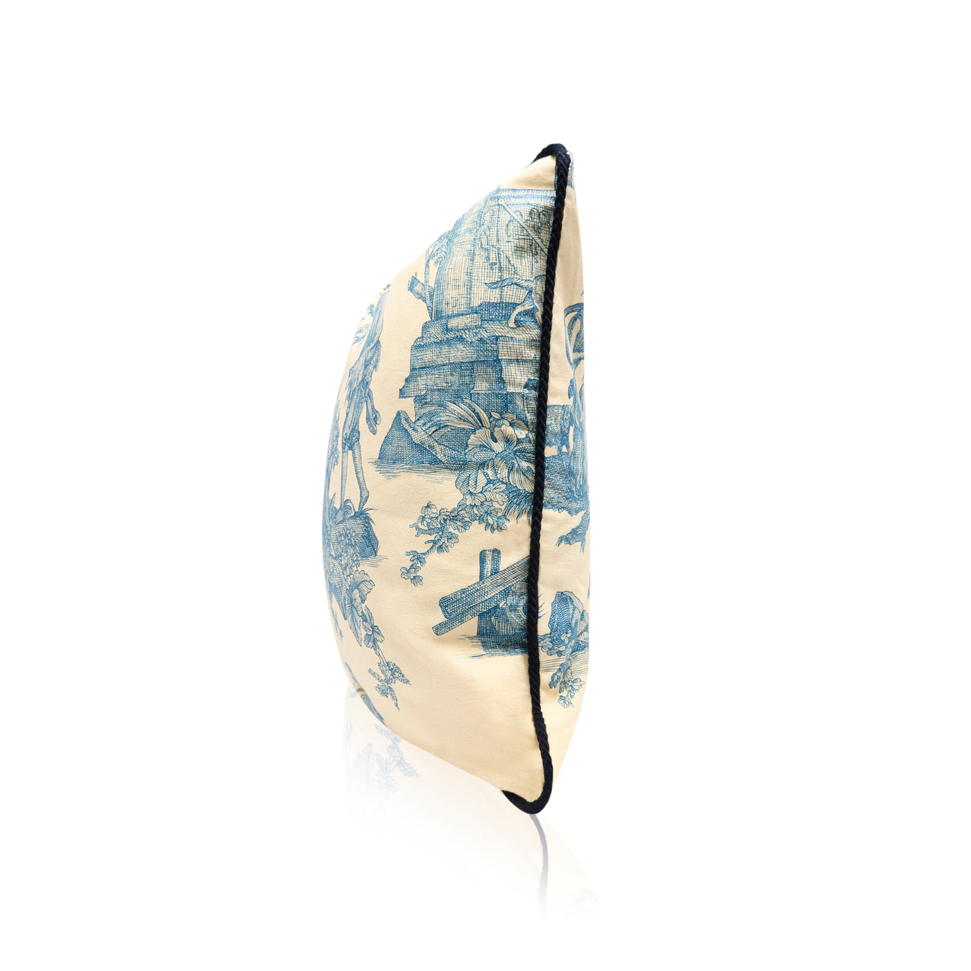 Cushion Cover in Blue Toile de Jouy