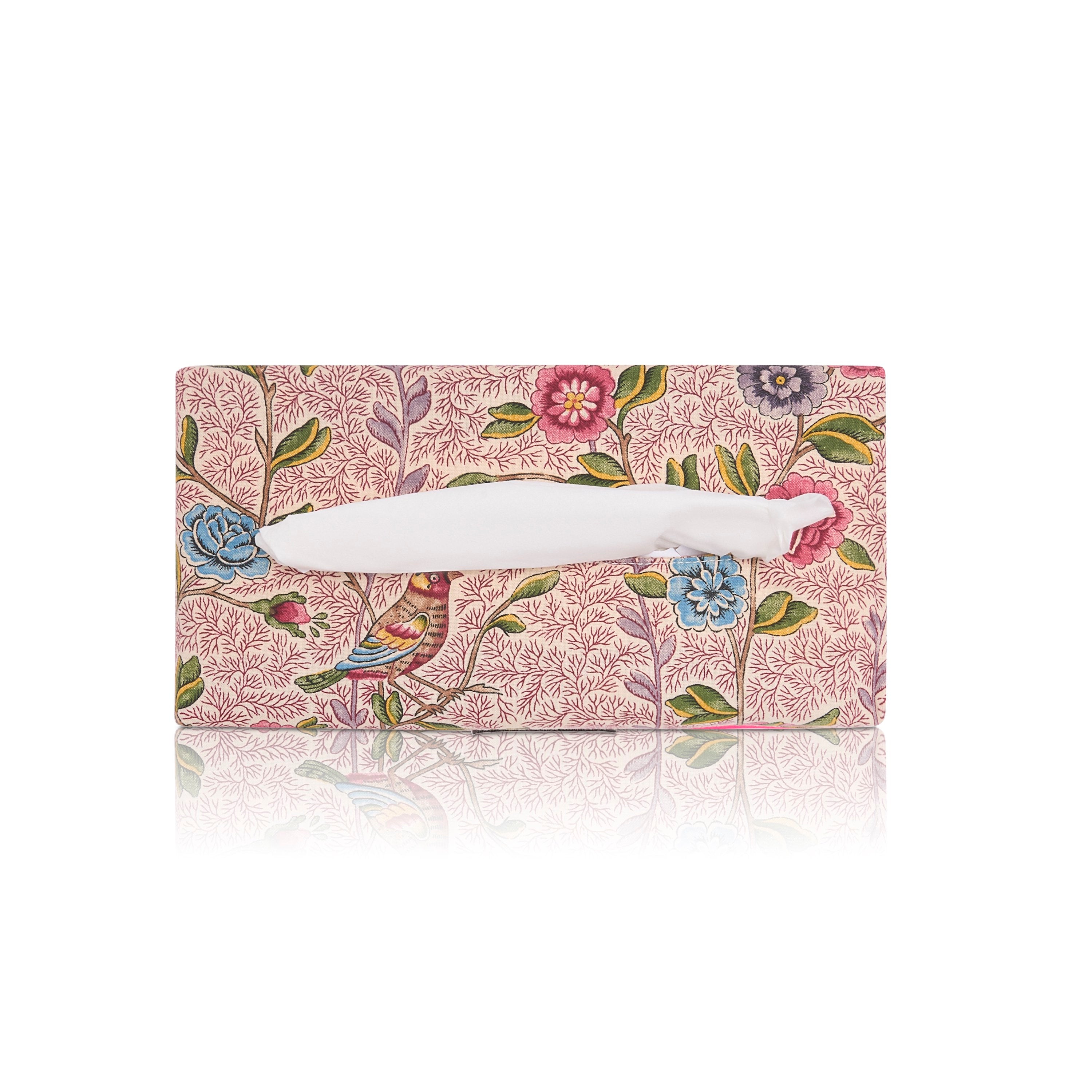 Tissue Box Cover "Flowers and Birds"