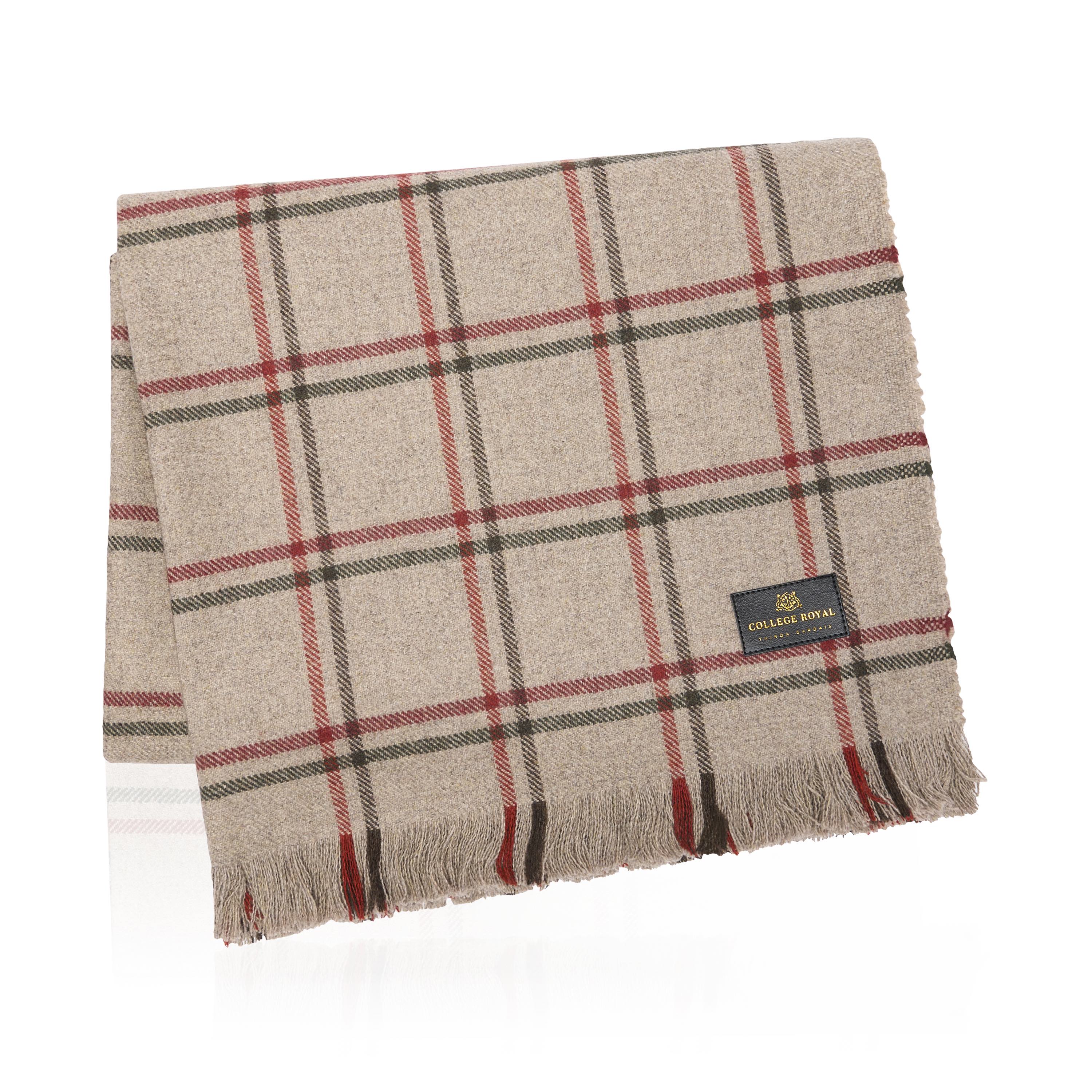 Sand wool tartan blanket