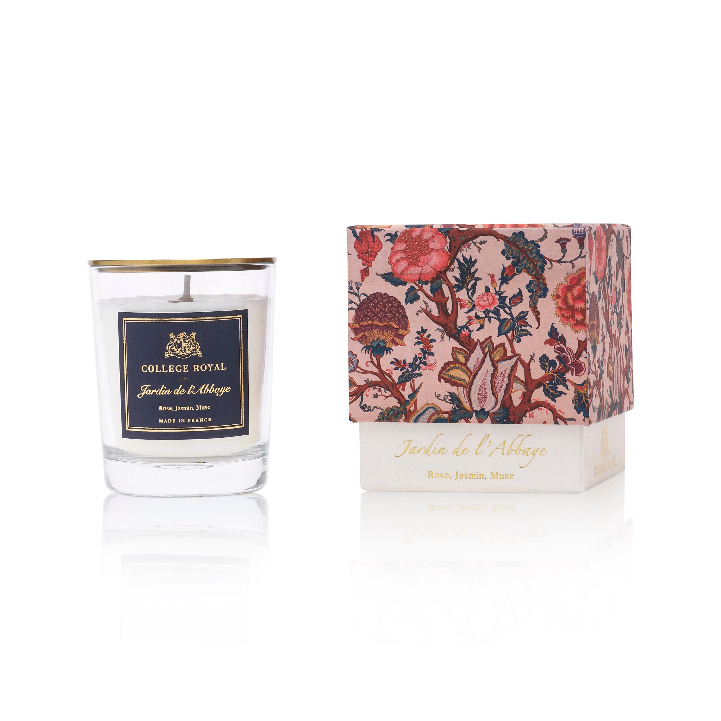 Bougie parfumée "Jardin de l'Abbaye" avec son couvercle signature