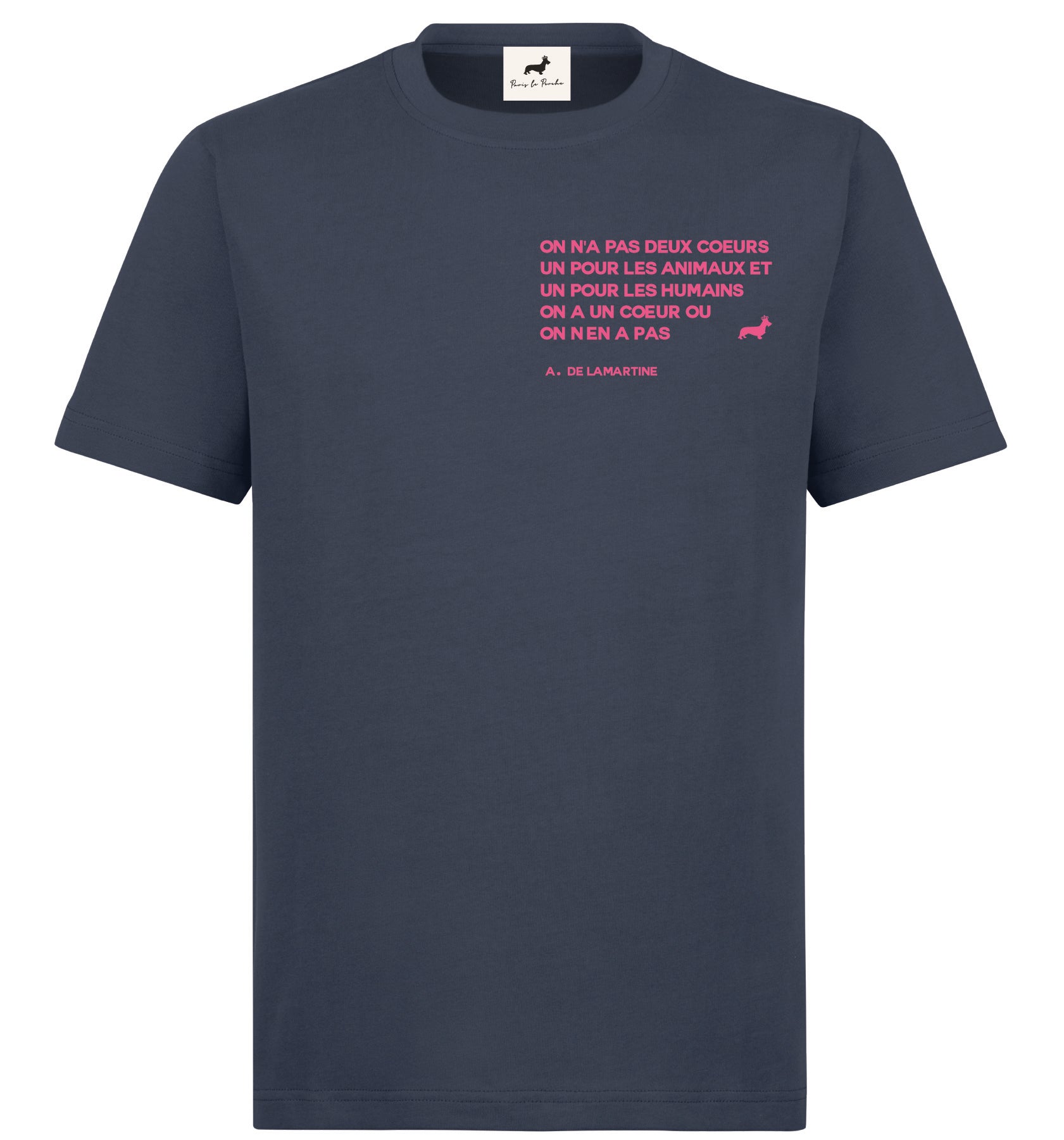T-shirt super premium mixte "lamartine" bleu marine