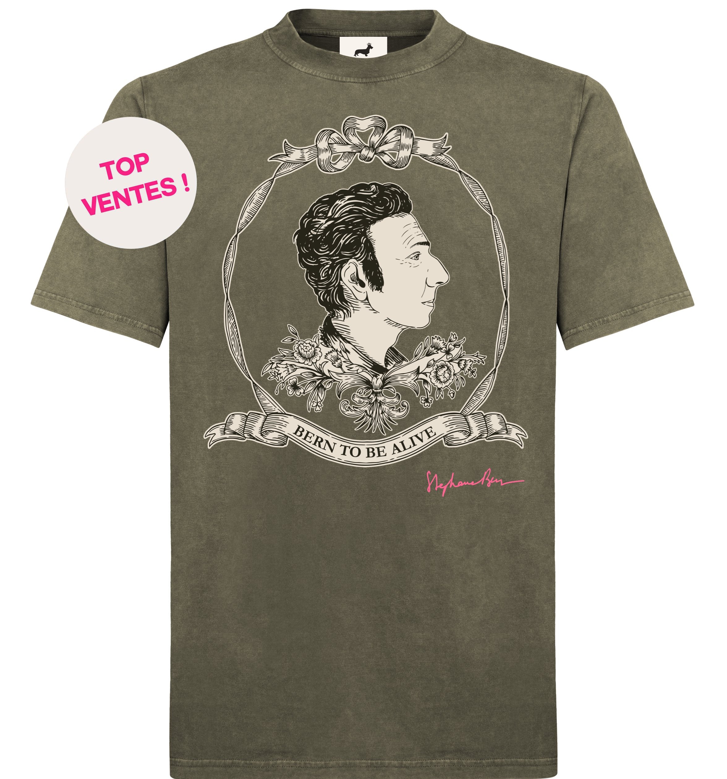 Super Premium Unisex T-shirt "bern to be alive" Vintage Olive