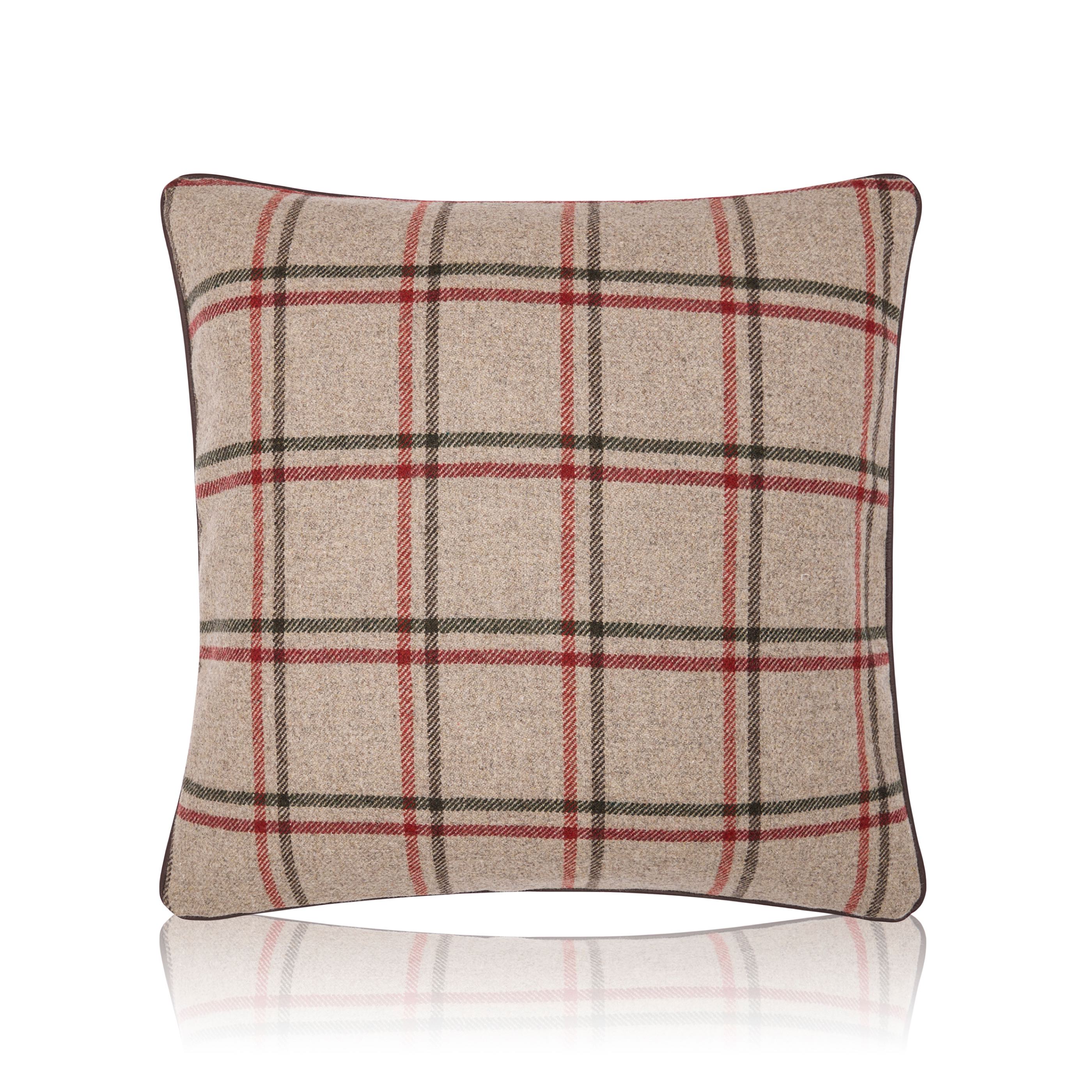 Housse de Coussin Écossais Sable en laine