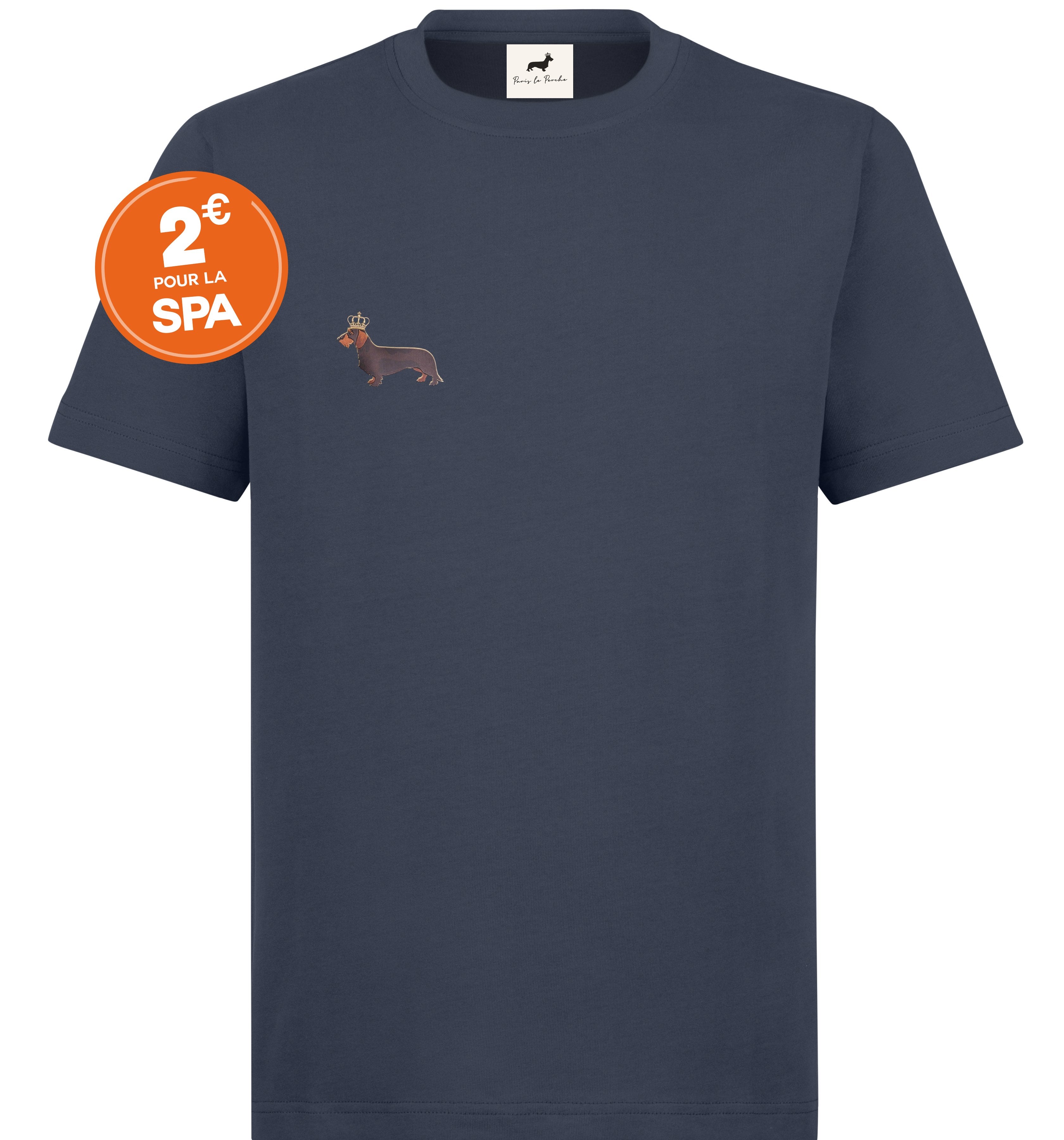 Super Premium Unisex T-shirt "Teckelmania" Navy Blue