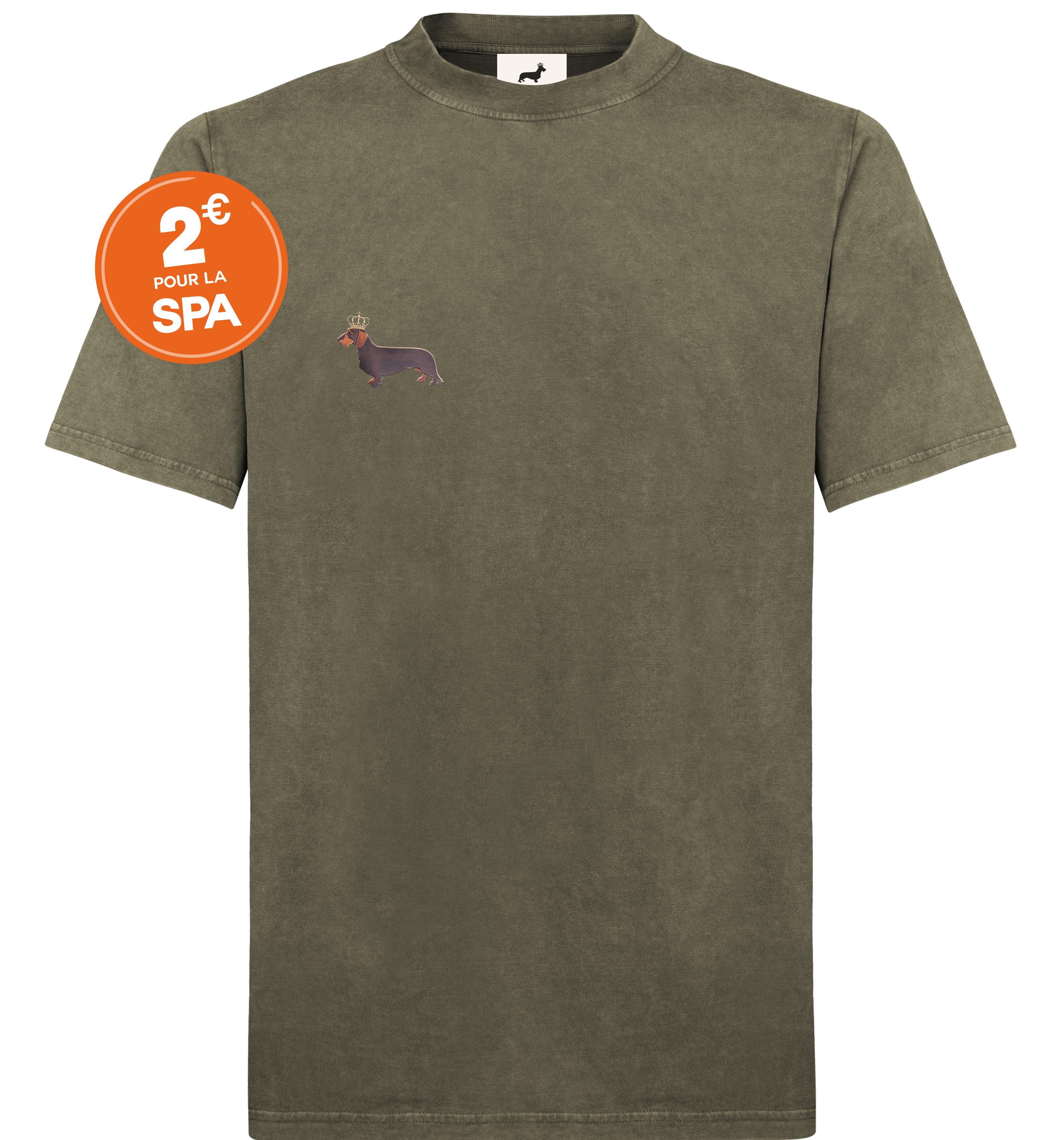 Super Premium Unisex T-shirt "Teckelmania" Vintage Olive