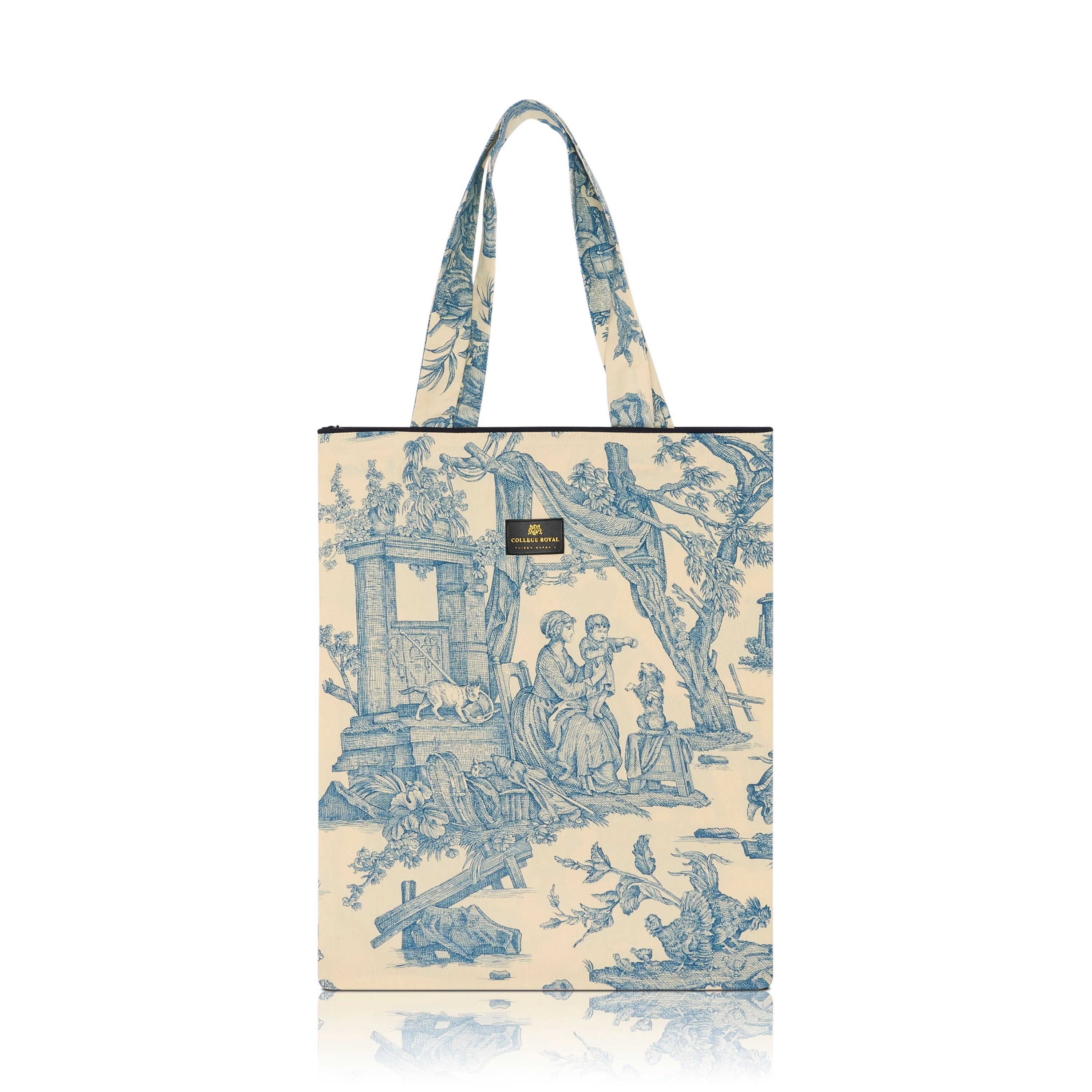 Blue Toile de Jouy Tote Bag