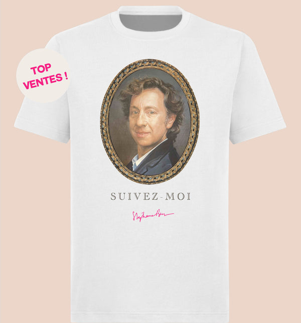 T-shirt mixte "Portrait" Stéphane Bern blanc