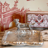 Porte savon teckel en étain