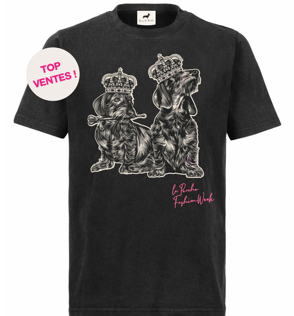 T-shirt super premium mixte «Le Perche fashion week» noir vintage