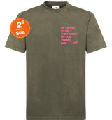T-shirt super premium mixte "I'm trying to be" olive vintage