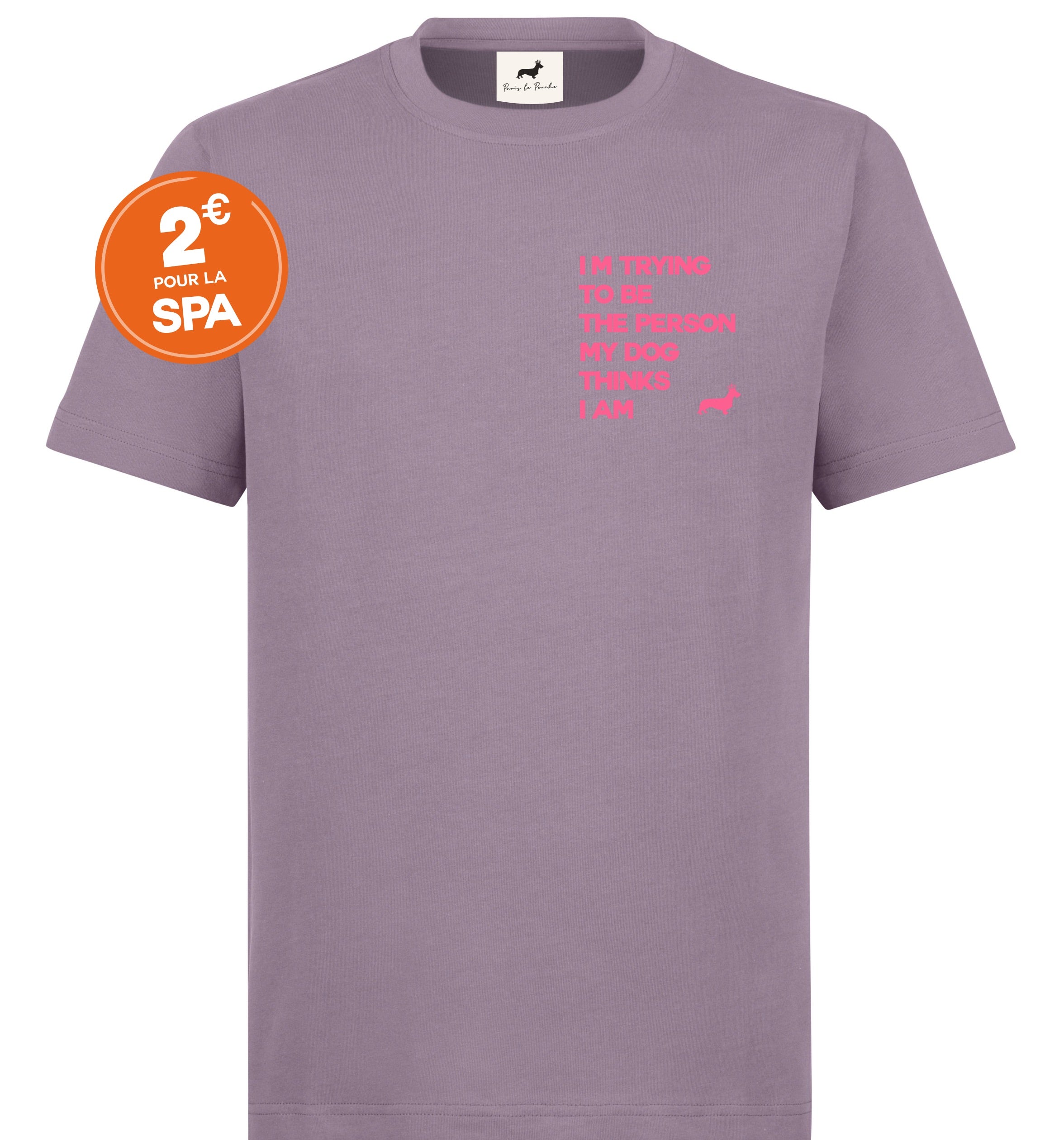 T-shirt super premium mixte "I'm trying to be" violet