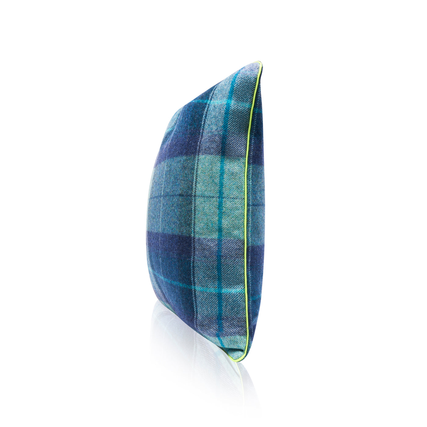 Housse de Coussin Écossais Azur en laine