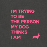 T-shirt super premium mixte "I'm trying to be" olive vintage