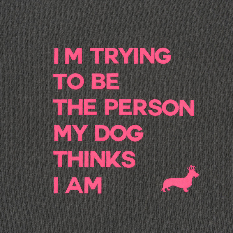 T-shirt super premium mixte "I'm trying to be" olive vintage