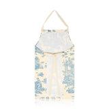 Tablier en toile de Jouy bleu
