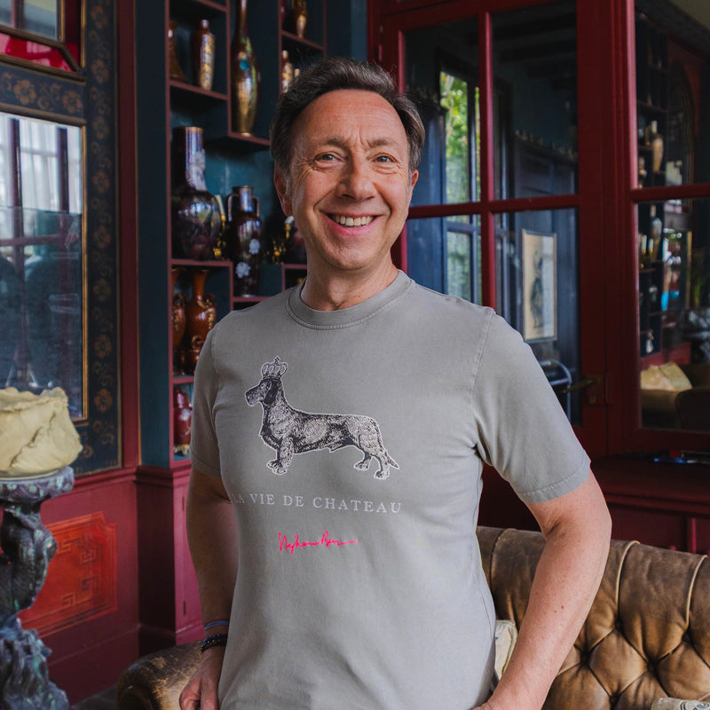 T-shirt super premium mixte «la vie de château» sable vintage