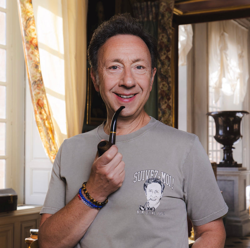 T-shirt super premium mixte «nom d'une pipe !» sable vintage