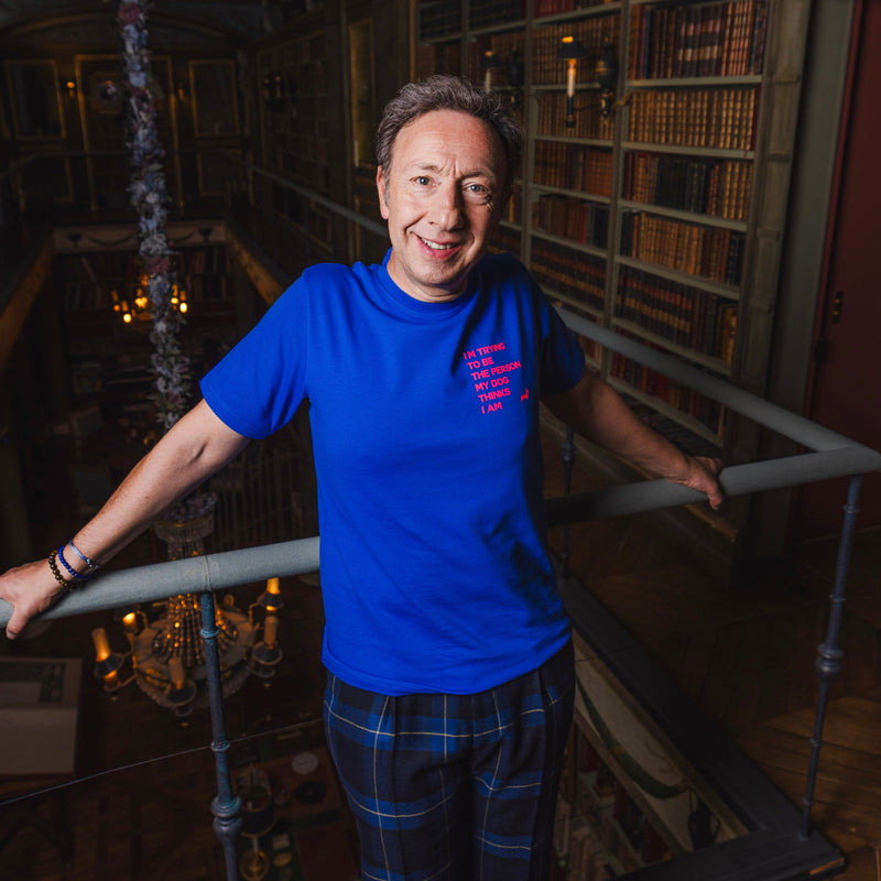 T-shirt super premium mixte "I'm trying to be" bleu