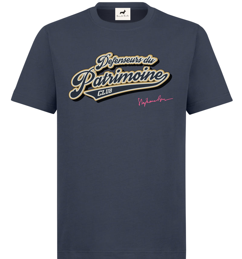 T-shirt super premium mixte «Défenseurs du Patrimoine» bleu marine