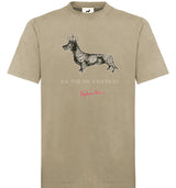 T-shirt super premium mixte «la vie de château» sable vintage