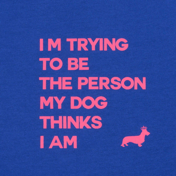 T-shirt super premium mixte "I'm trying to be" bleu