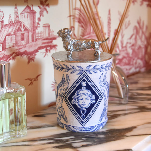 Cache bougie été bleu
