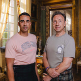 T-shirt super premium mixte «suivez-moi !» rose pâle