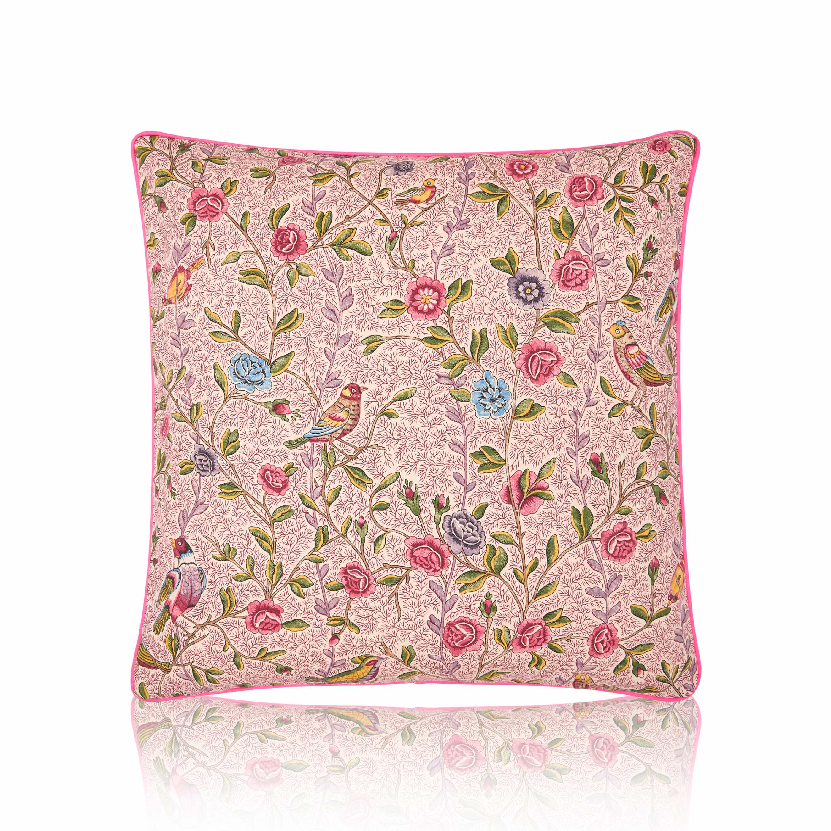 Housse de coussin 'Fleurs & Oiseaux'