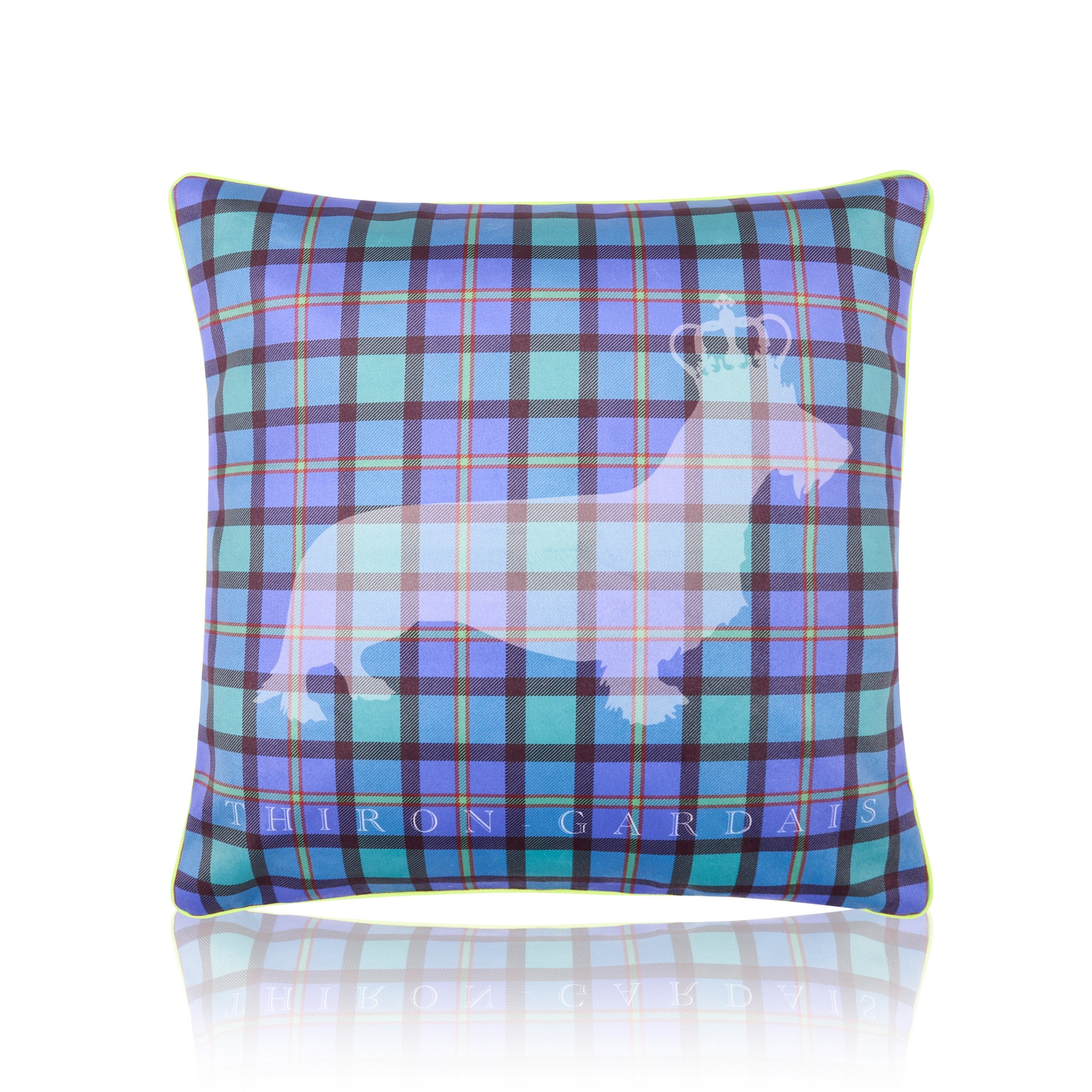 Housse de coussin "Royal Teckel" bleu-vert