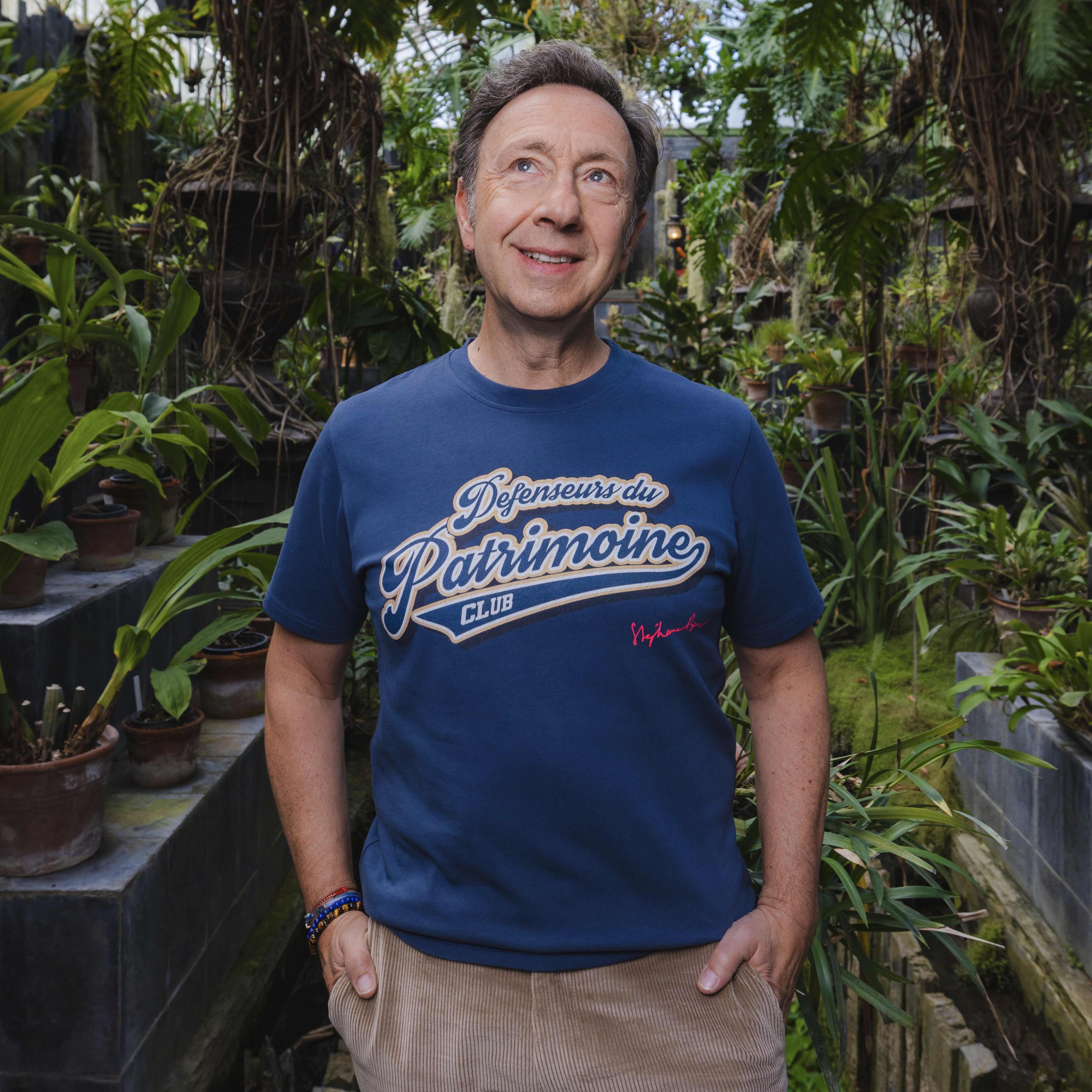 T-shirt super premium mixte «Défenseurs du Patrimoine» bleu marine