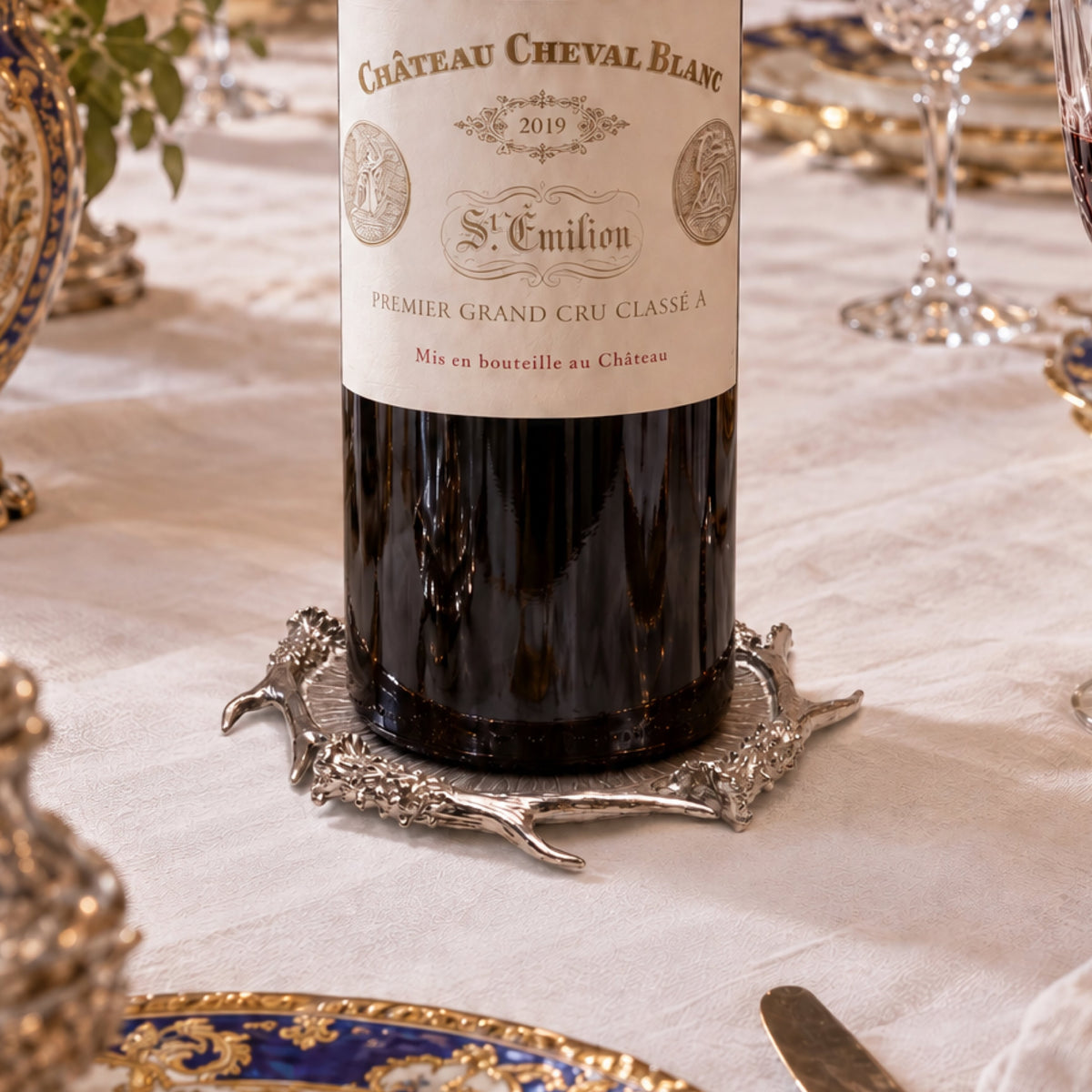 Dessous de bouteille en étain