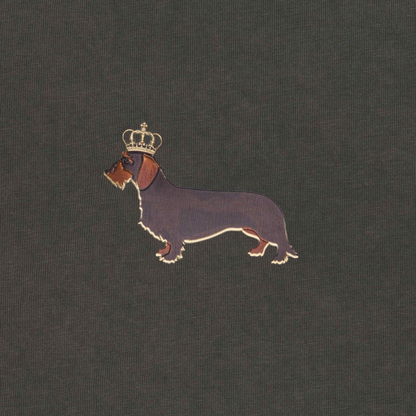 T-shirt super premium mixte «Teckelmania» olive vintage