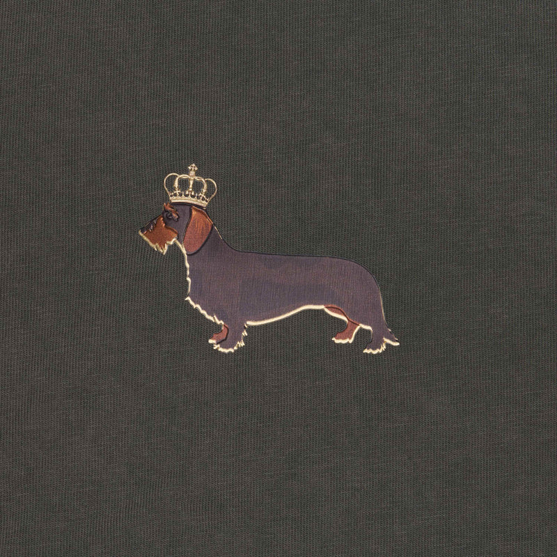 T-shirt super premium mixte «Teckelmania» olive vintage