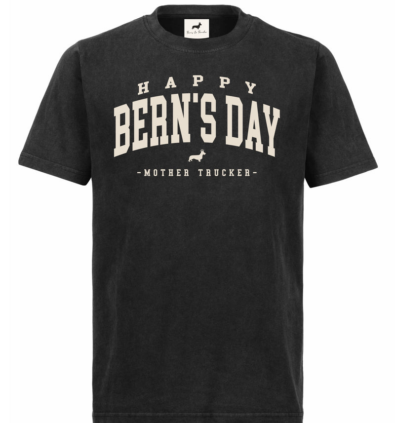T-shirt super premium mixte «happy bern's day» noir