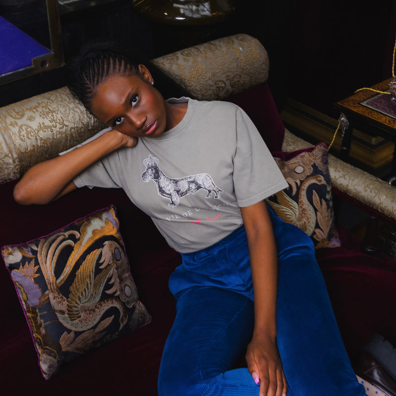 T-shirt super premium mixte «la vie de château» sable vintage