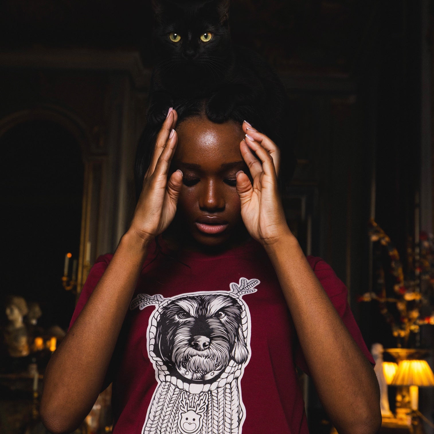 T-shirt super premium mixte «not your baby toy" burgundy