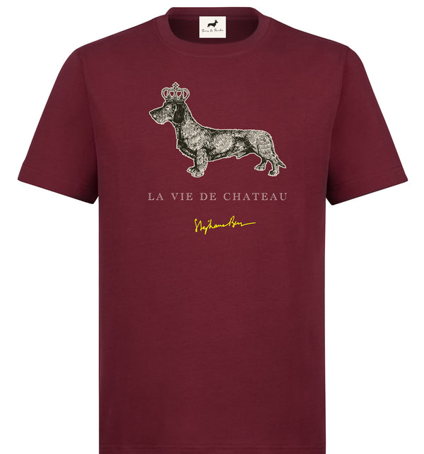 T-shirt super premium mixte «la vie de château» burgundy