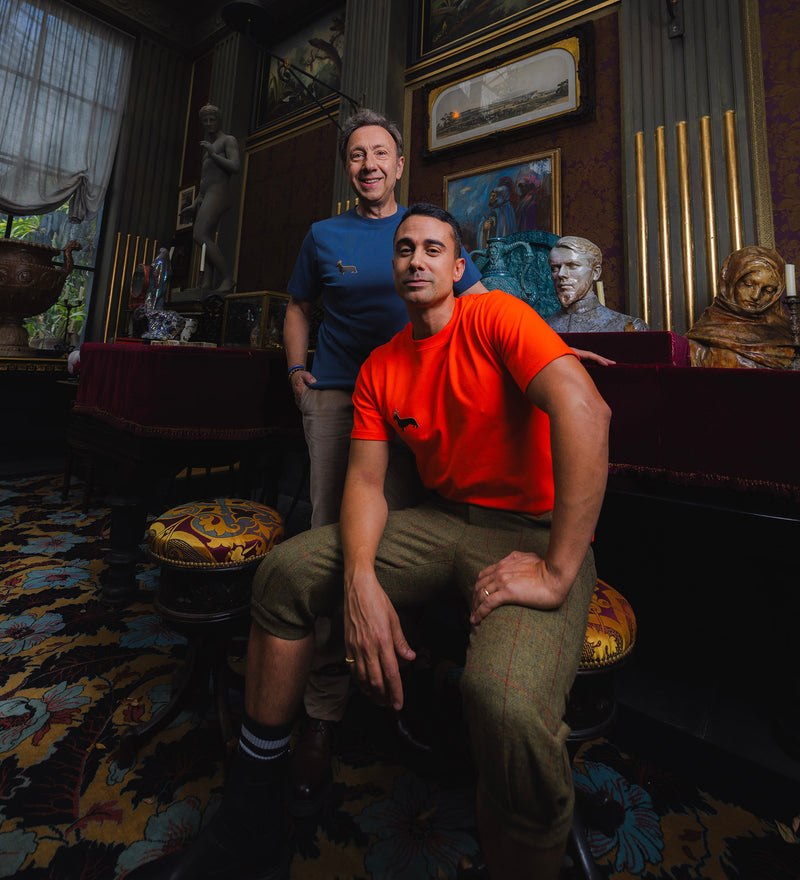 T-shirt super premium mixte «Teckelmania» bleu marine