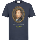 T-shirt super premium mixte «portrait» bleu marine