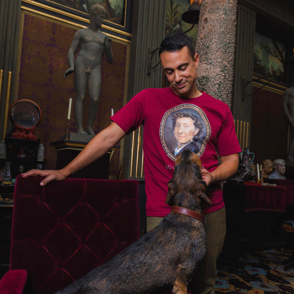 T-shirt super premium mixte «portrait» burgundy