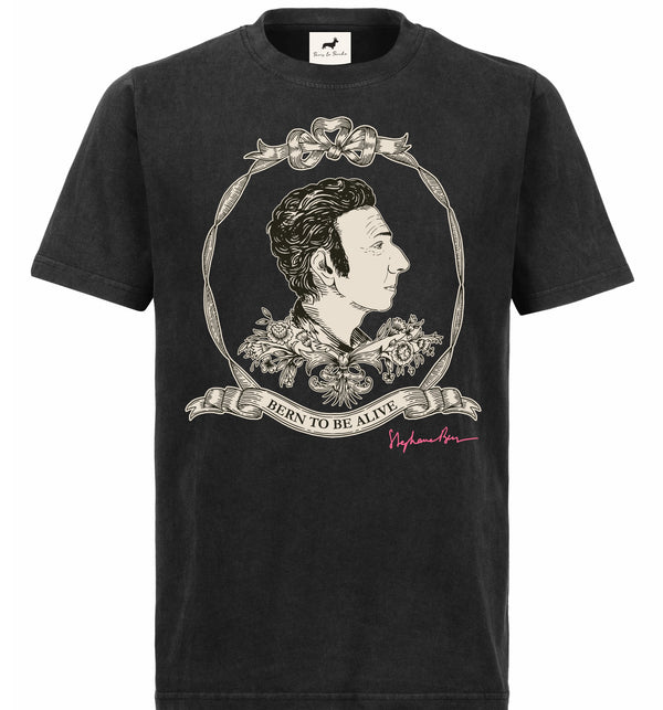 T-shirt super premium mixte « bern to be alive» noir vintage