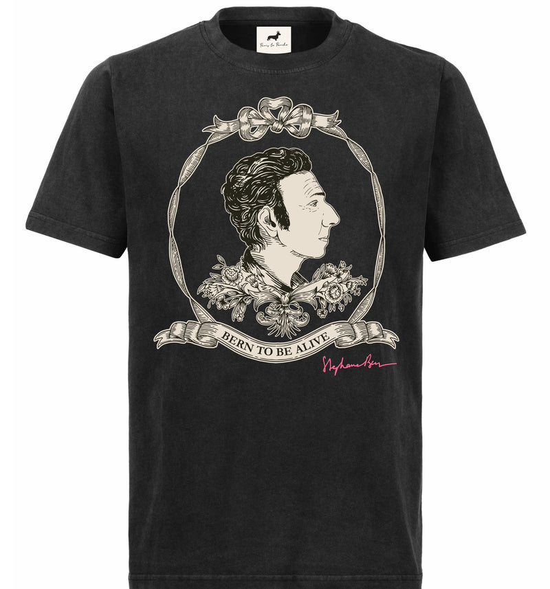 T-shirt super premium mixte « bern to be alive» noir vintage