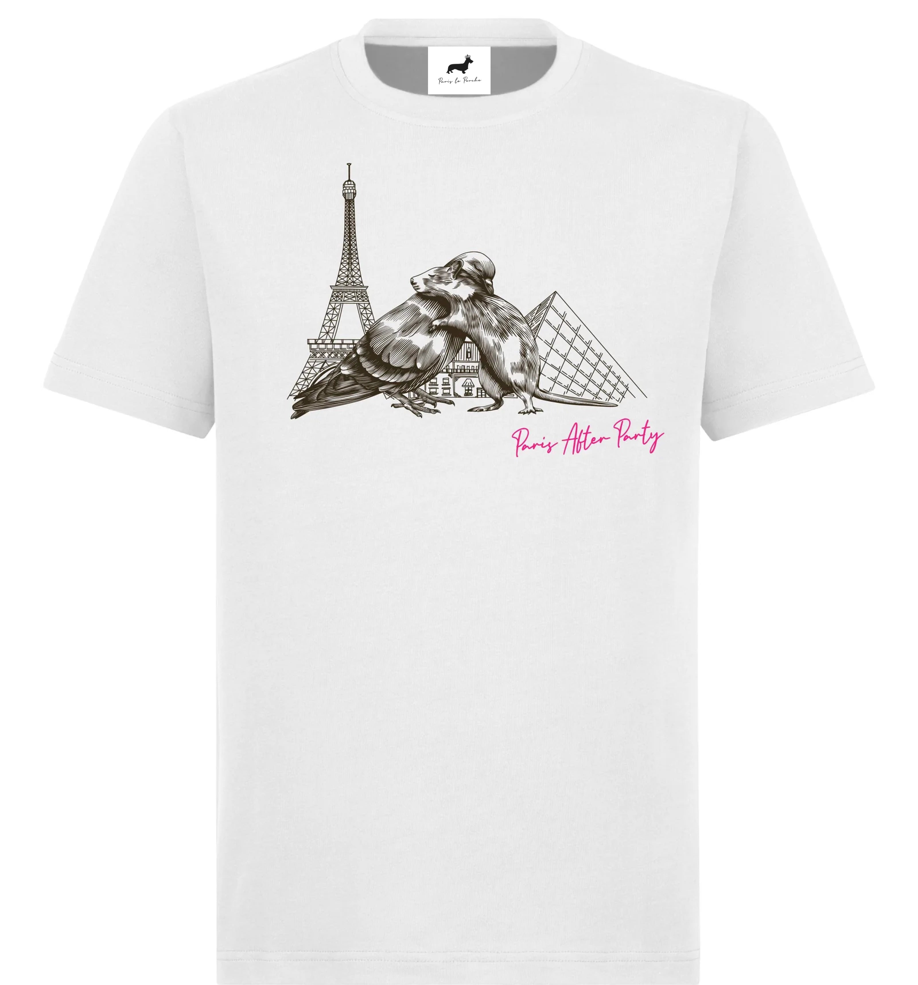 T-shirt super premium mixte «Paris after party» blanc