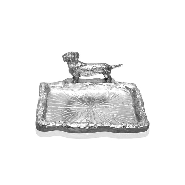 Porte savon teckel en étain