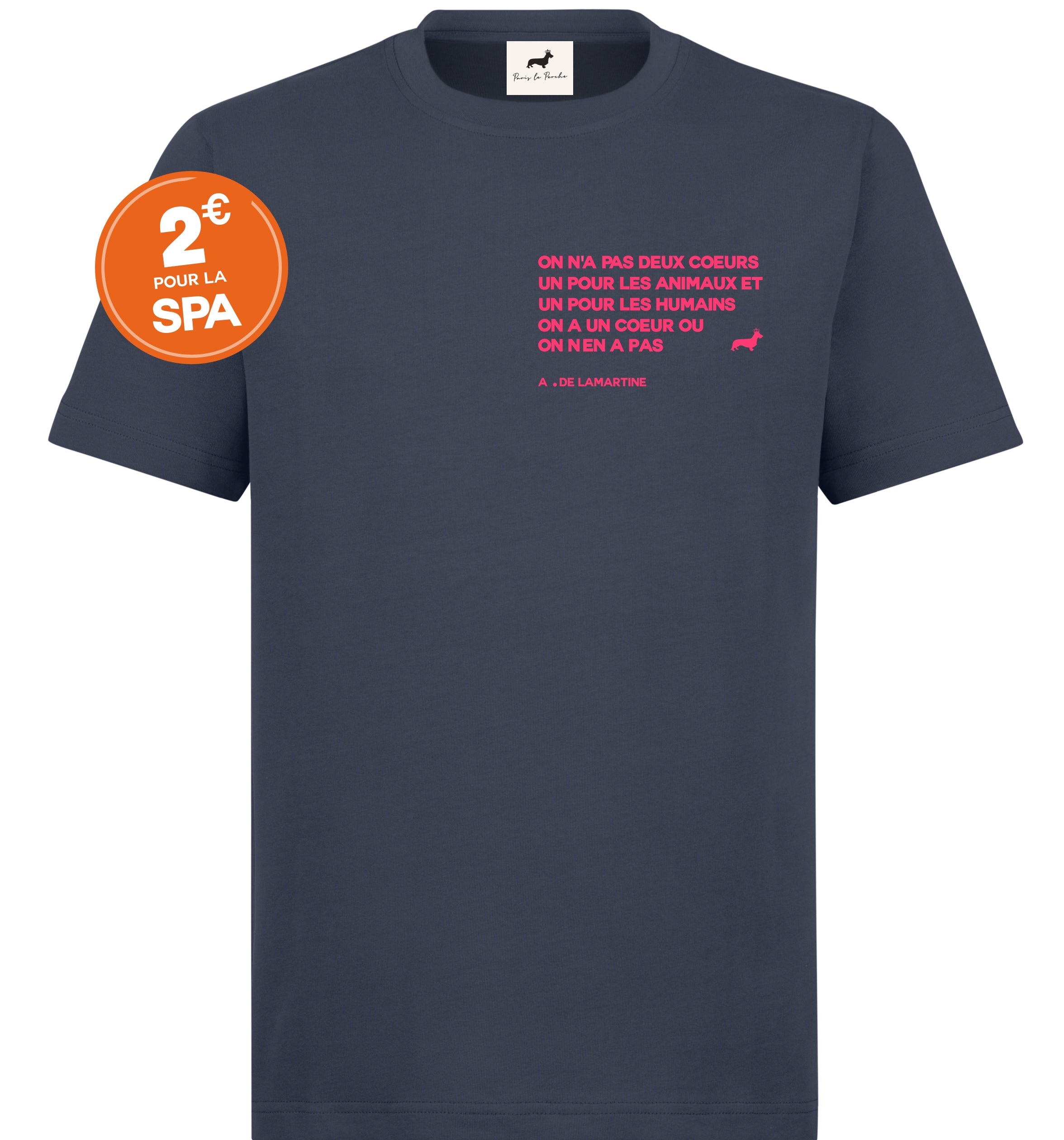 T-shirt super premium mixte "lamartine" bleu marine