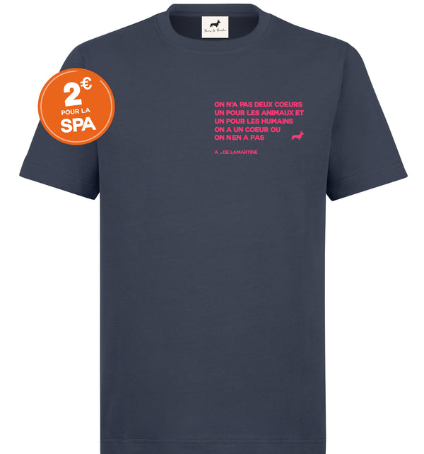 T-shirt super premium mixte "lamartine" bleu marine