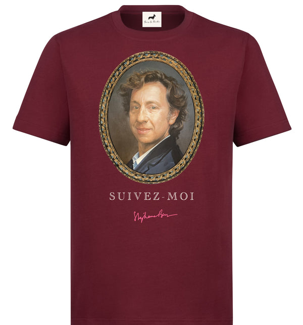 T-shirt super premium mixte «portrait» burgundy