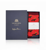 Chaussettes "Teckels Couronnés" rouge vif