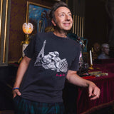 T-shirt super premium mixte «Paris after party» noir vintage